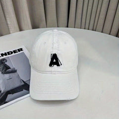 Spring Letter A Embroidery Soft Top Baseball Cap
