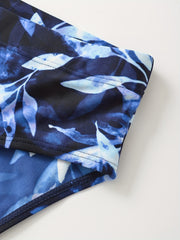 Men's Leaf Pattern Quick drying Swim Shorts for Summer Beach