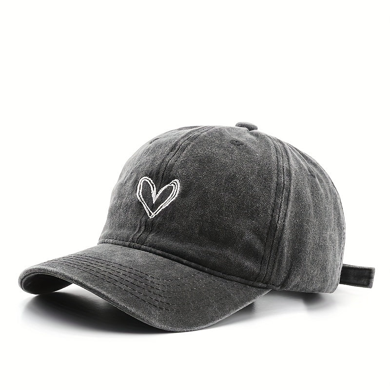 Unisex Vintage Curved Brim Baseball Cap With Letter Embroidery