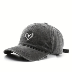 Unisex Vintage Curved Brim Baseball Cap With Letter Embroidery