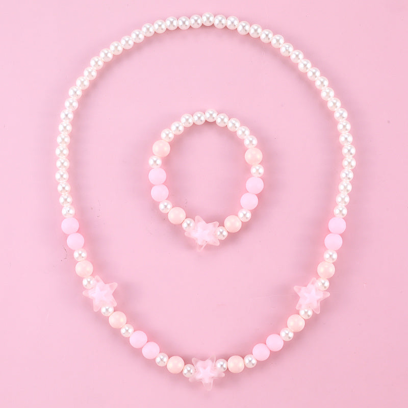 Youth Star Beads Necklace Set for Girls