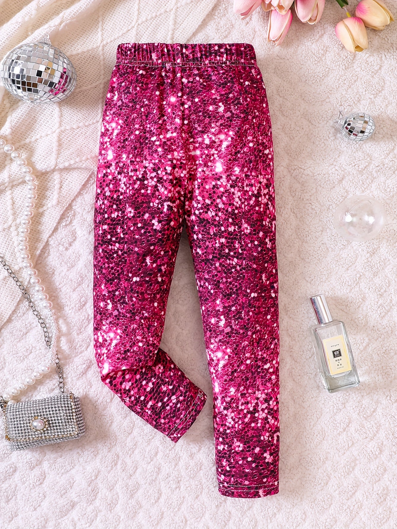 Girls Stylish Stretch Leggings with Cow Leopard Houndstooth Print