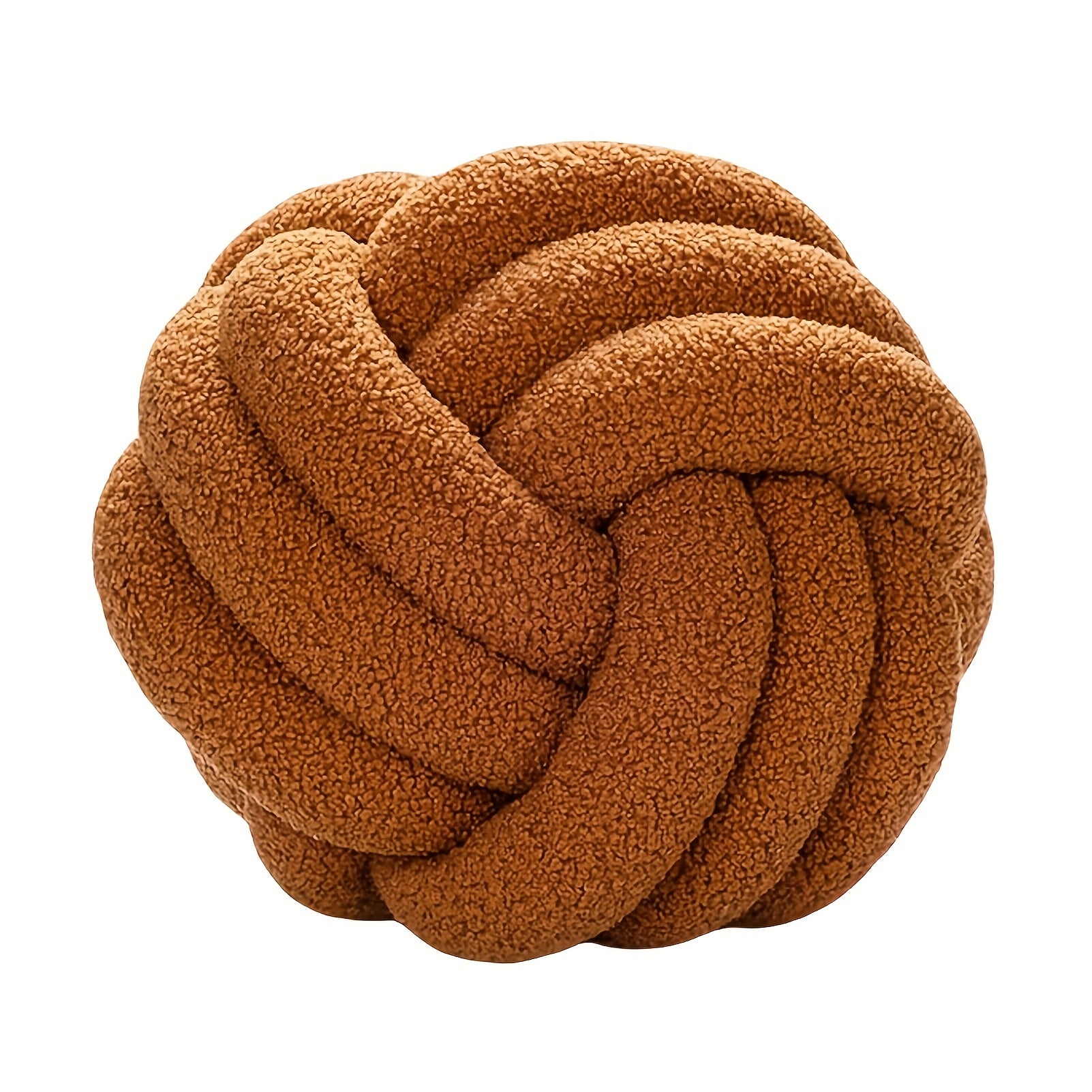 Hand Woven Knotted Ball Pillow Soft Sherpa Home Decorative Plush Pillow