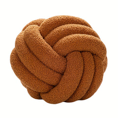 Hand Woven Knotted Ball Pillow Soft Sherpa Home Decorative Plush Pillow