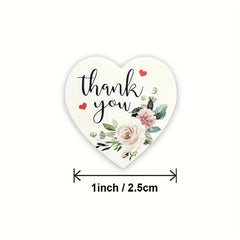 500pcs Heart Flower Stamp Thank You Sticker Paper Wedding Party Stationery