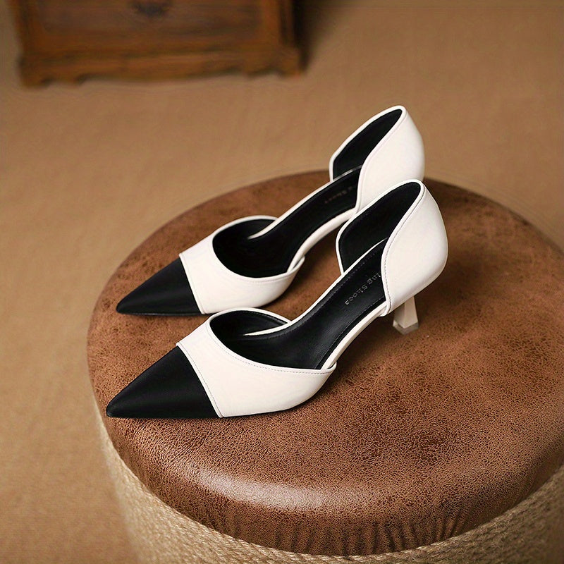 Low Heel Comfortable Slip On Pointed Toe Pumps