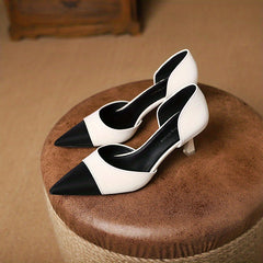 Low Heel Comfortable Slip On Pointed Toe Pumps