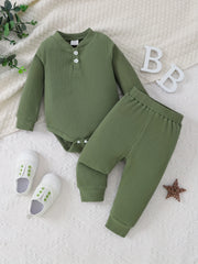 Infant Baby 2pcs Suit Long Sleeve Romper Pants Boys Girls Fall Winter Outfit