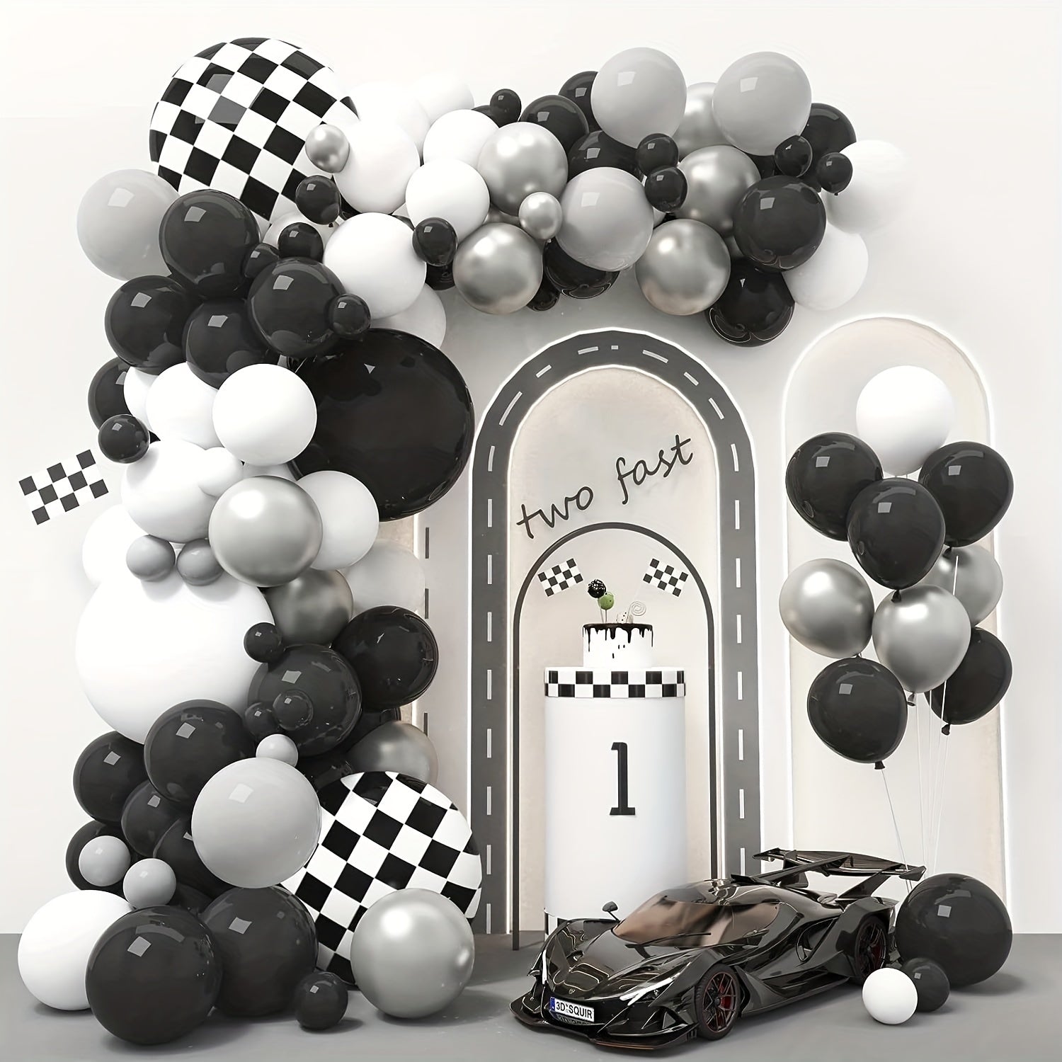 89pcs Race Car Balloon Garland Arch Kit for Birthday Party Decorations