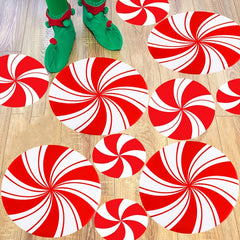 12pcs Red Candy Stickers Christmas Decoration
