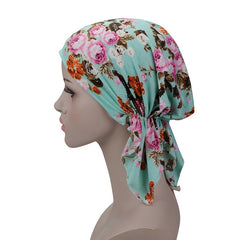 Colorful Floral Print Stretch Turban Hat Cancer Chemo Hat Hijab