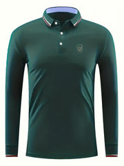 Symbol Print Men's Casual Button Up Polo Shirt