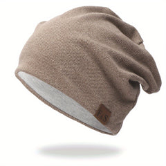 Double Layer Knit Beanie Cap Windproof Ski Hat