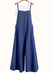 Casual Overalls Women's Plus Solid Loose Wide Leg Cami Jumpsuit