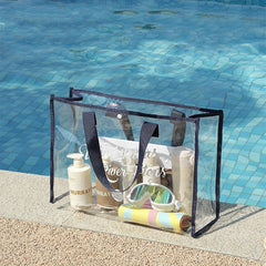 Clear PVC Tote Bag Waterproof Beach Handbag Travel Shopping