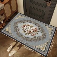 Non Slip Floral Welcome Mat Machine Washable Indoor Outdoor Entrance Mat