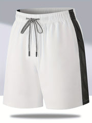 Men's Side Patchwork Loose Shorts Drawstring Sport Shorts for Gym Fitness