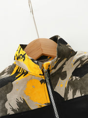Boys Block Camouflage Windbreaker Jacket Long Sleeve Zip Up Jacket