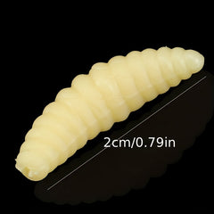 20pcs Simulation Maggot Fishing Lures 0.79in Soft Worm Bait Tackle
