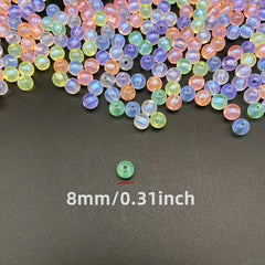 60pcs 8mm Mermaid Round Acrylic Spacer Beads for DIY Jewelry Necklace Bracelet