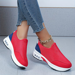 Women's Platform Knit Sneakers Slip-on Casual Shoes