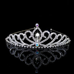 Rhinestone Headband Double Layer Crown Tiara Bridal Wedding Hair Accessories