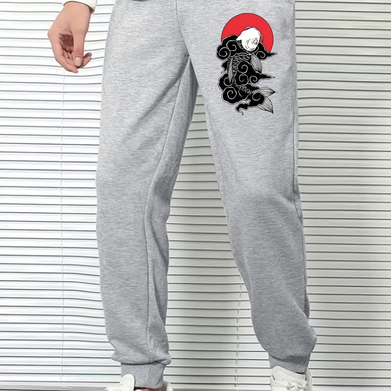 Fish And Lucky Clouds Men's Sports Pants Casual Drawstring Joggers