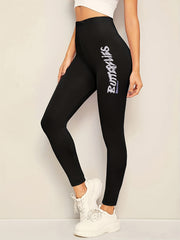 Butterfly Print Skinny Leggings Y2K Elastic Waist Stretchy Leggings