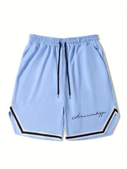 Men's Streetwear Shorts Letter Print Drawstring Stretchy Short Pants
