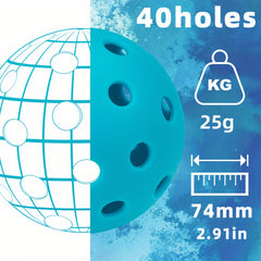 6pcs Pickleball Balls 40 Holes Stable High Elastic Outdoor Balls Set