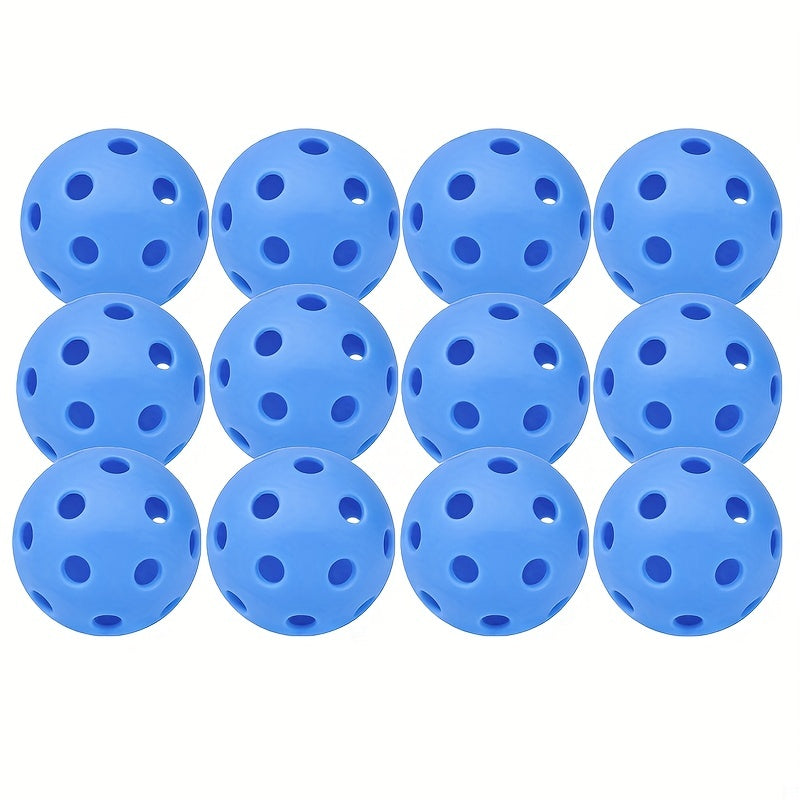 12pcs Pickleball Balls 40 Holes High Elasticity Outdoor Set