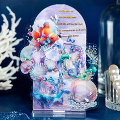 10pcs PET Transparent Ocean Jellyfish Shell Stickers