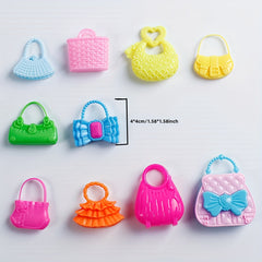 10pcs Mix Style Doll Bags for 11 8inch Doll House Handbag