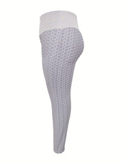 Colorblock Honeycomb Pattern High Rise Leggings