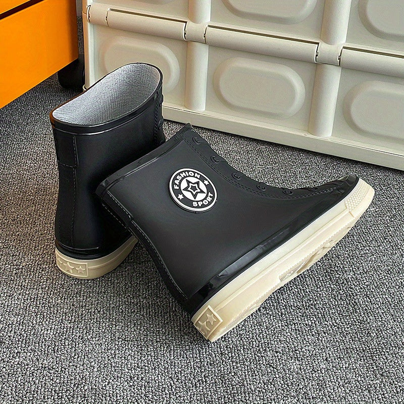 Women's Lace Up Rain Boots Waterproof Short Boots