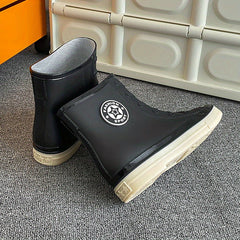 Women's Lace Up Rain Boots Waterproof Short Boots