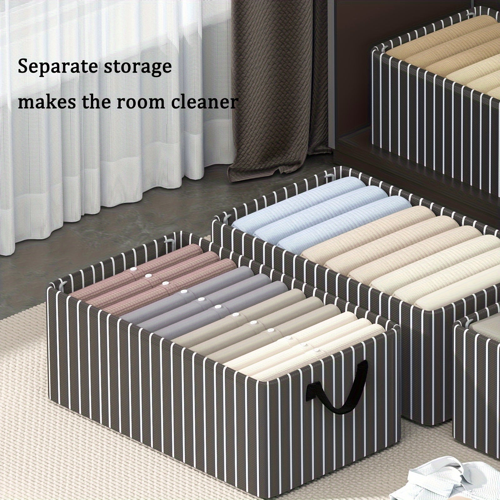 Clothes Storage Drawer Box with Handles & Support Frame