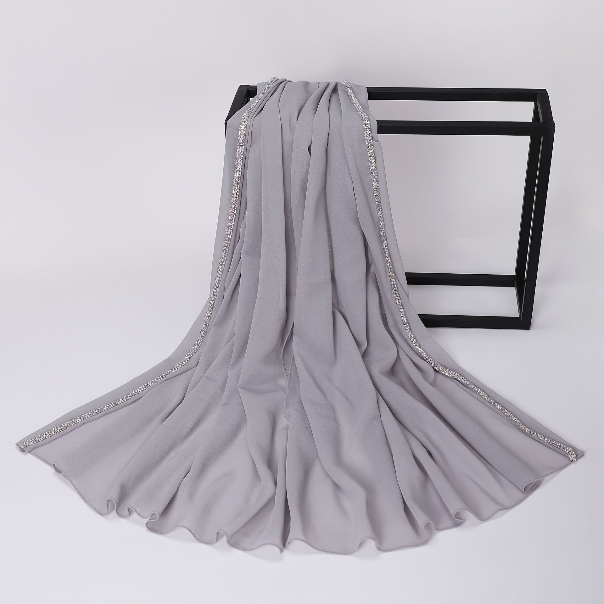 Faux Diamond Chiffon Scarf Turban for Girls