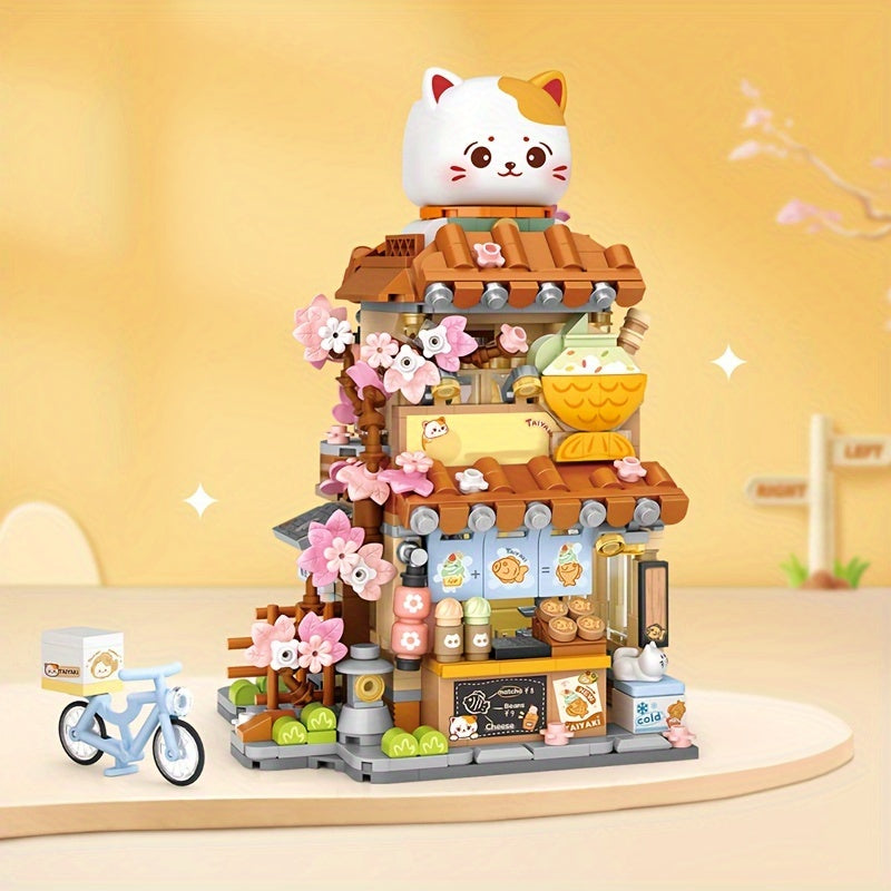 Charming Building Blocks Set: Taiyaki & Flower Shop