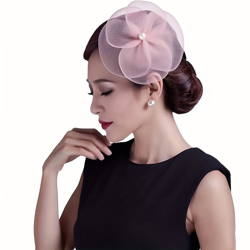Pearl Elastic Mesh Hairband for Bridal Hairstyles