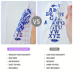 Red Grid Transfer Tape For Vinyl Clear Adhesive Paper
