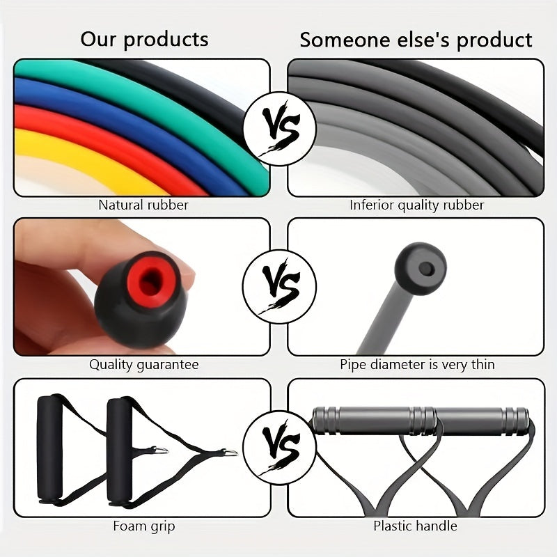 11pcs Pilates Stretch Stick Fitness Tension Puller Yoga Workout Equipment