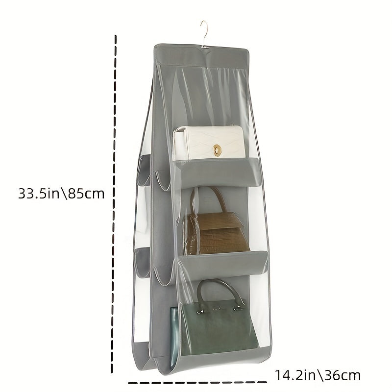 Transparent Double-sided Storage Hanging Bag Six-layer Shelf Bag