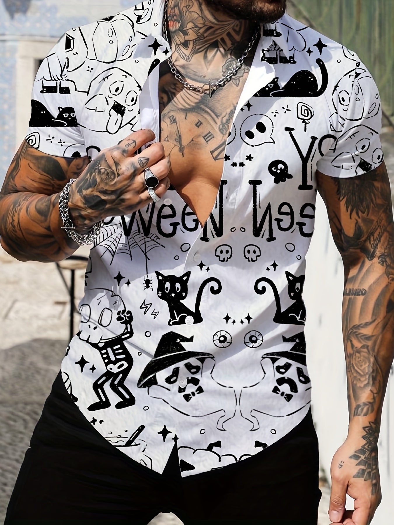 Independence Flag Print Men's Casual Short Sleeve Shirt