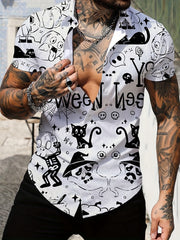 Independence Flag Print Men's Casual Short Sleeve Shirt