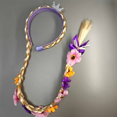 Girls' Princess Dress Up Wig with Long Braids and Hair Band