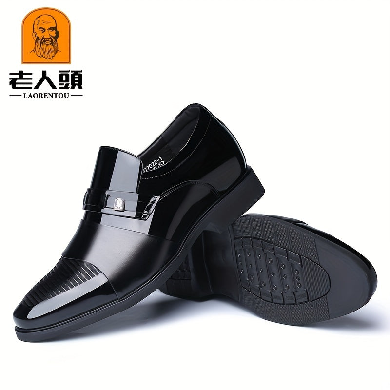 LAORENTOU Men's Slip On Formal Shoes Wear resistant Non Slip Smart Casual Shoes