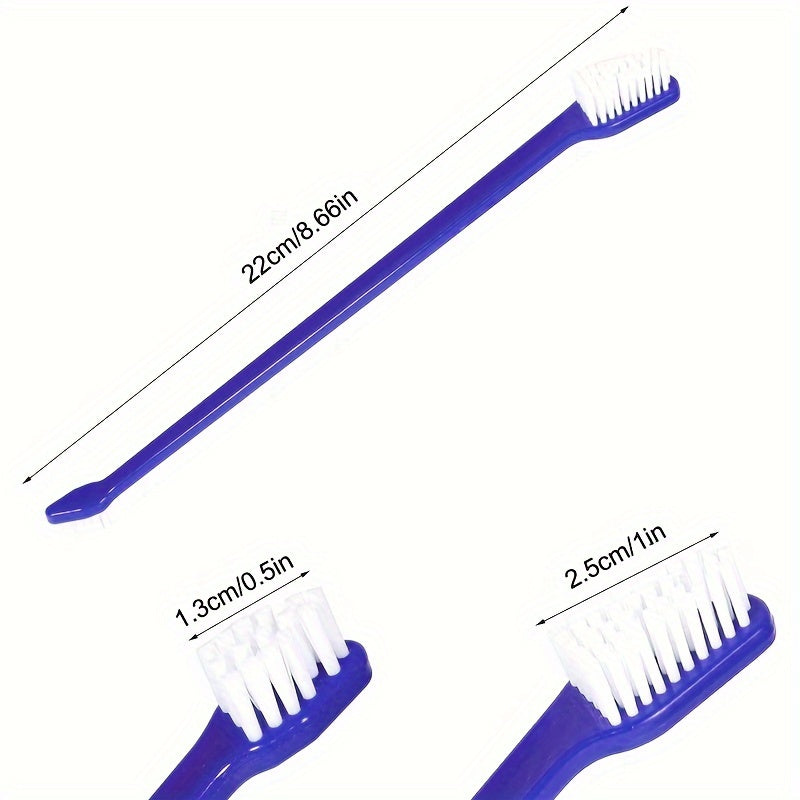 8pcs Double Headed Pet Toothbrush Set Dental Hygiene Soft Bristle Dog Toothbrush