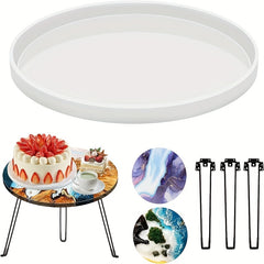 50cm Round Epoxy Resin Table Mold with Hairpin Legs