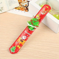 5pcs Christmas Santa Claus Slap Bracelets Assorted Designs